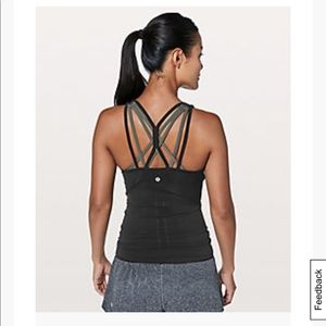 Black/ Grey Swiftly Tech Strappy Tank NWT